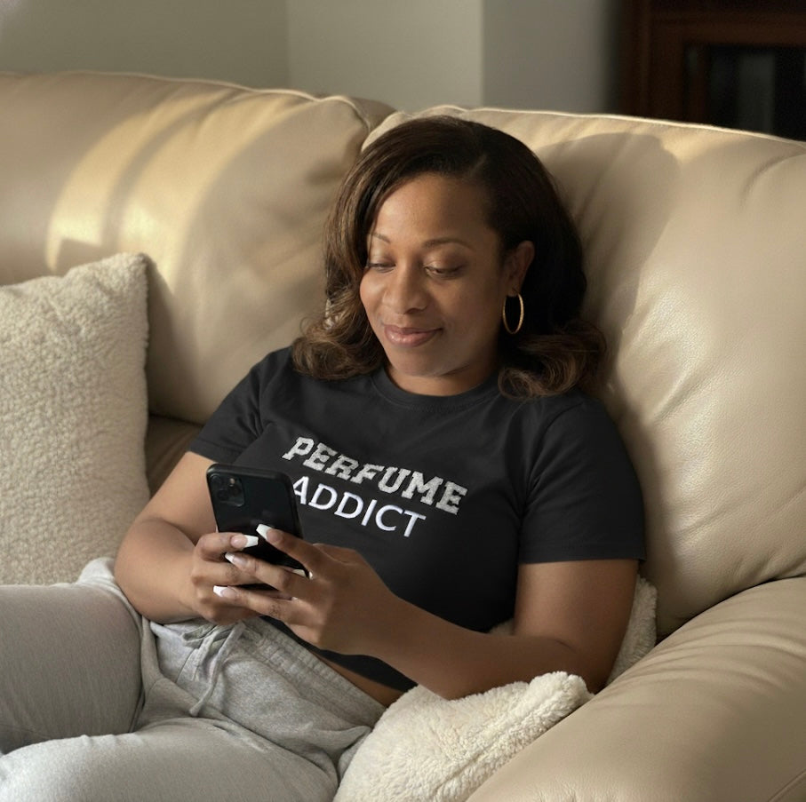 Perfume Addict Tee – Glitter Vinyl on Comfort Colors®