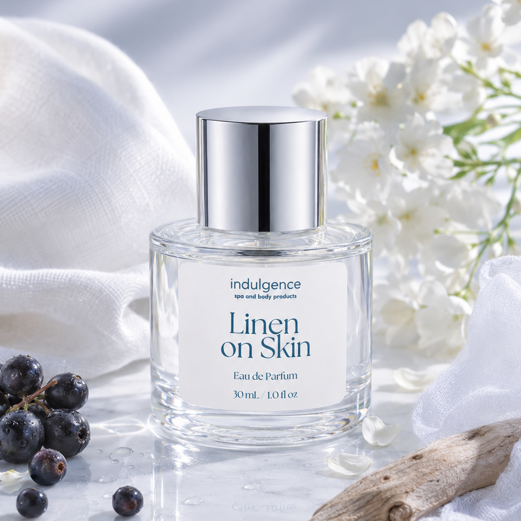 Perfume Bottle with Linen and blone woods